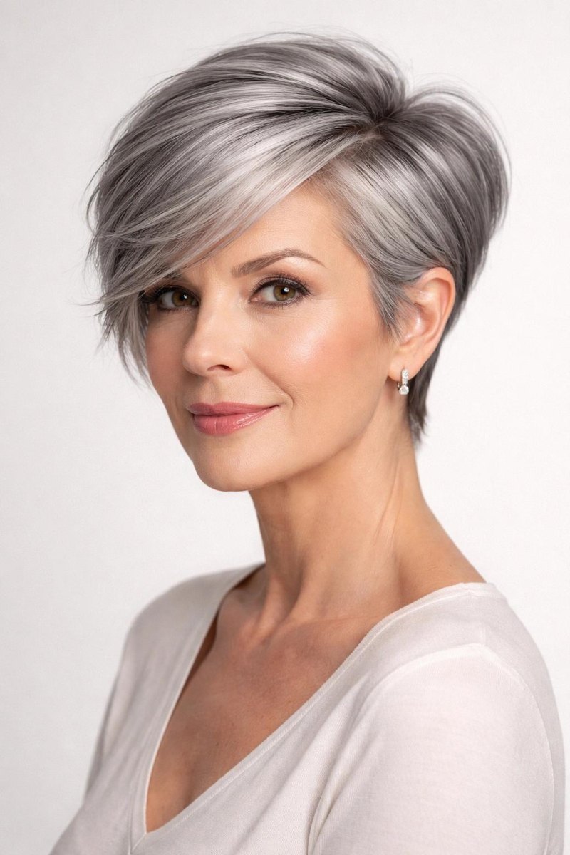 20 Grauer Pixie Cut Ideen Die Graues Haar Modern