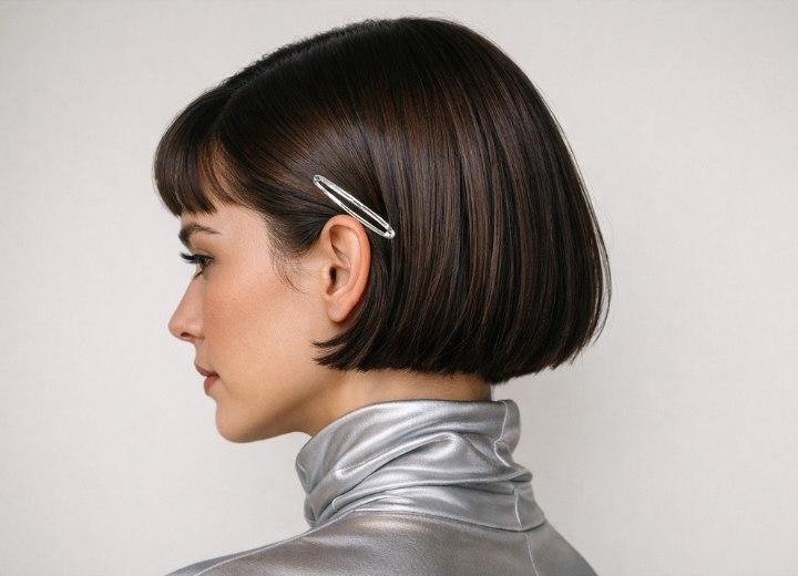 Glatte kurze Haare Klammer