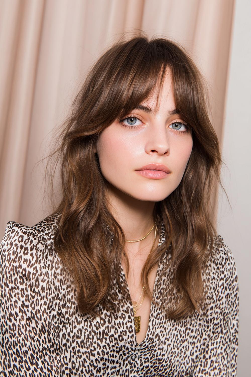 3. Herbst Haare Frauen 2026: Soft Curtain Bangs mit Schokobraun