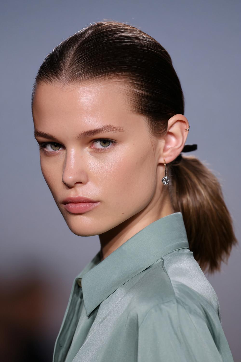 4. Herbst Haare Frauen 2026: Dunkelblonder Sleek Low Bun
