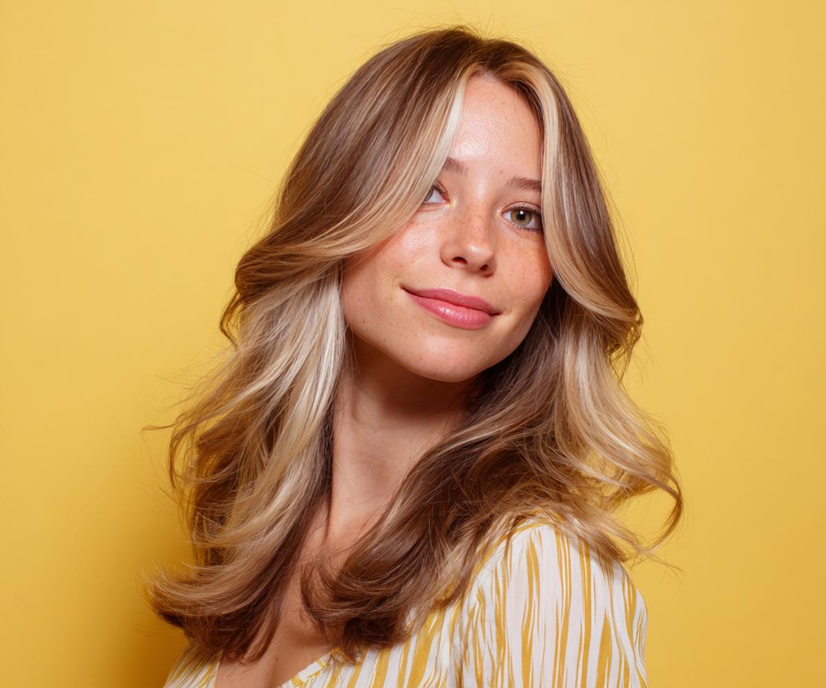 Brown Base Blonde Money Piece