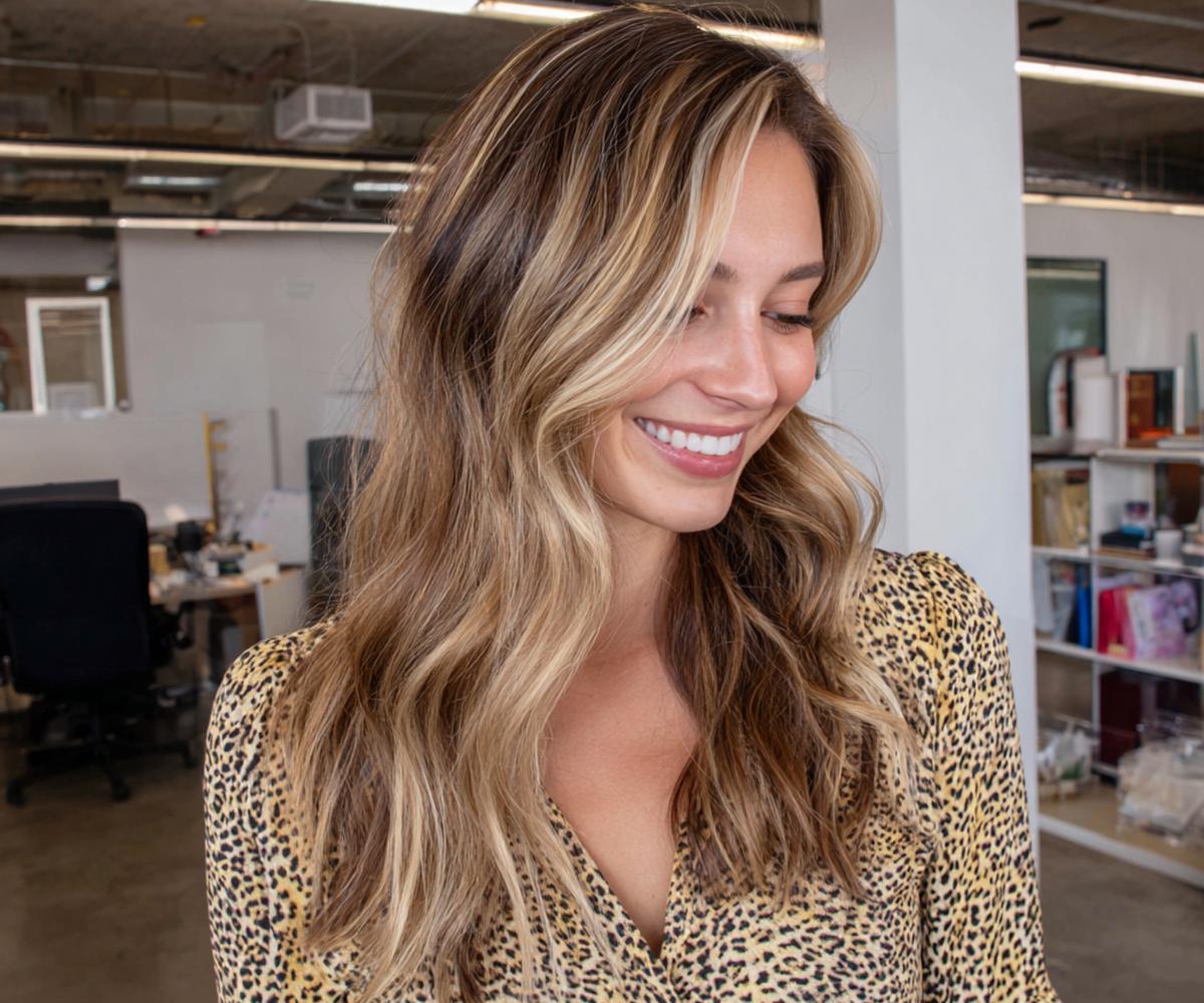 Long Wavy Blonde Highlights