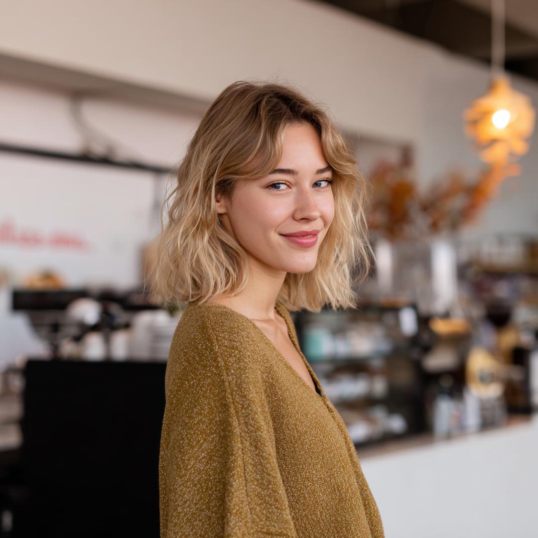 Short Wavy Blonde Bob