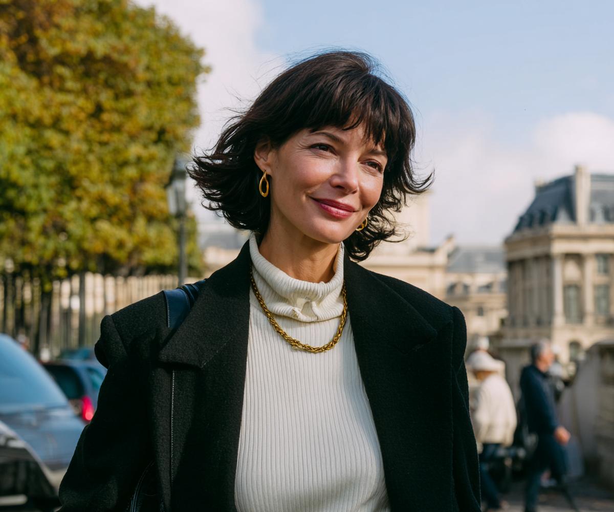 Wavy Dark Bob With Bangs