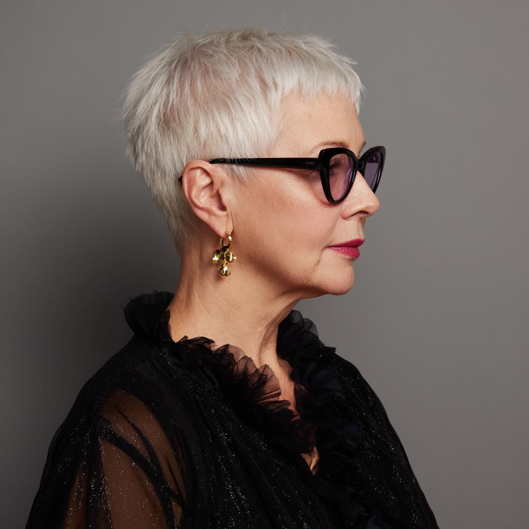 White Textured Pixie Crop