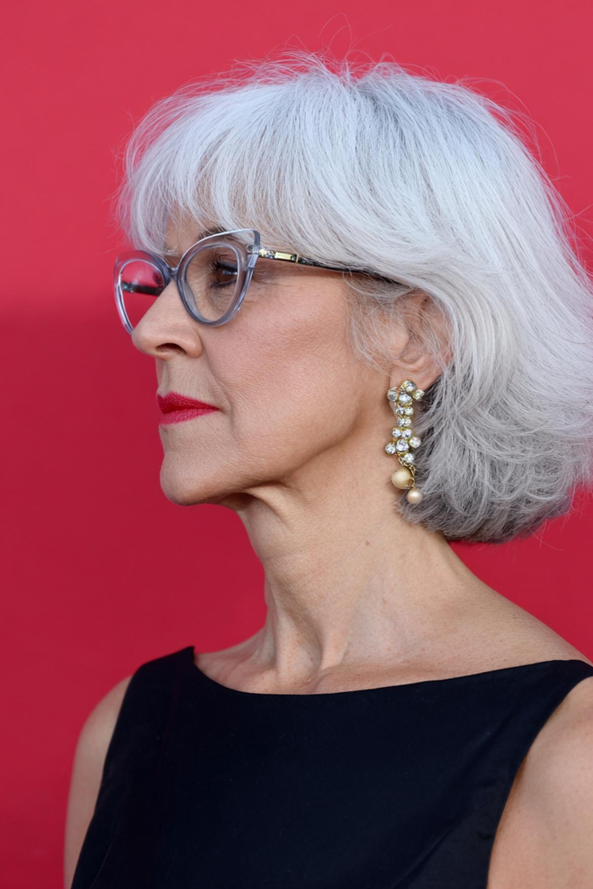 White Bob With Bangs