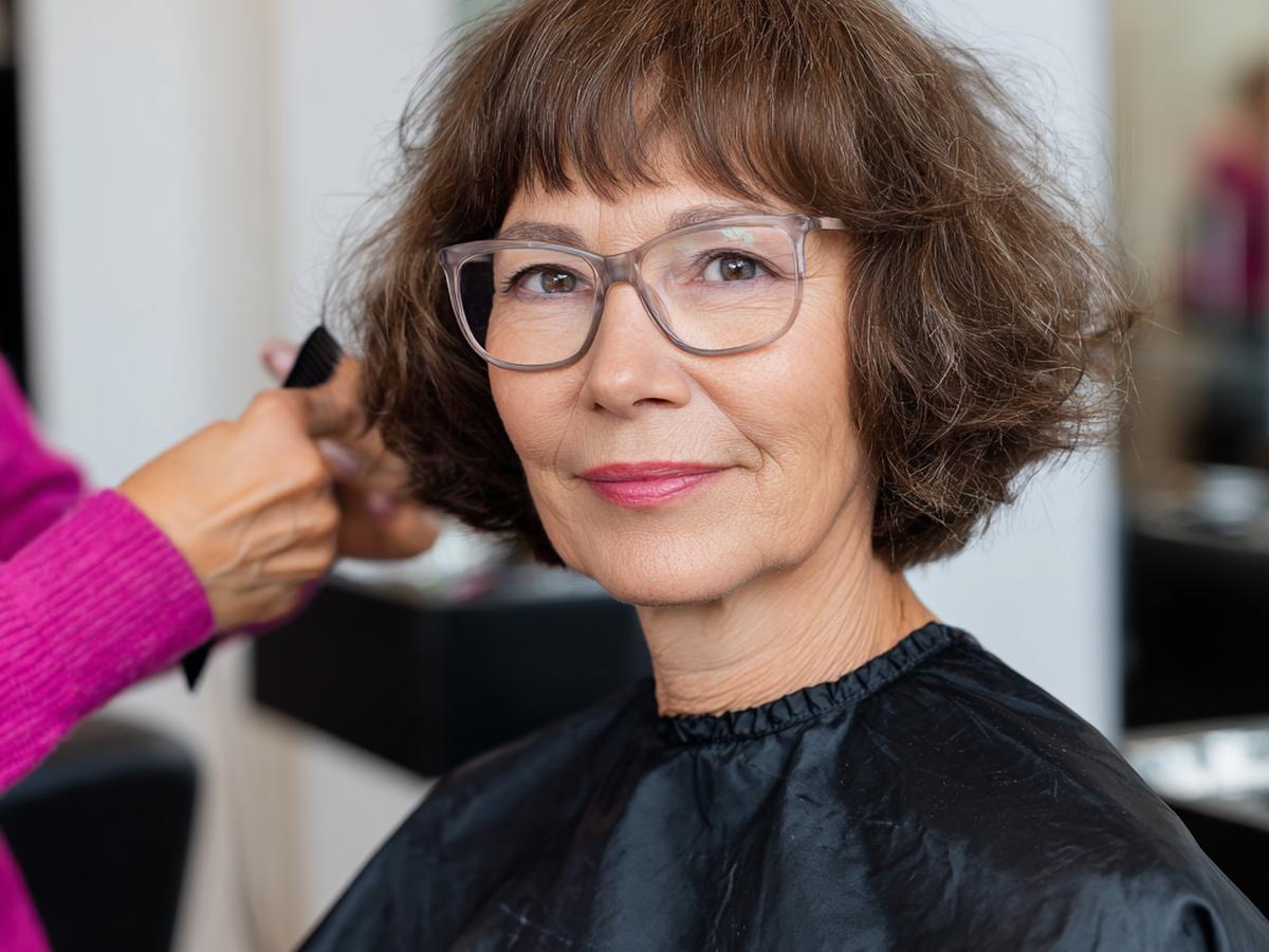 Soft Brown Bob With Bangs