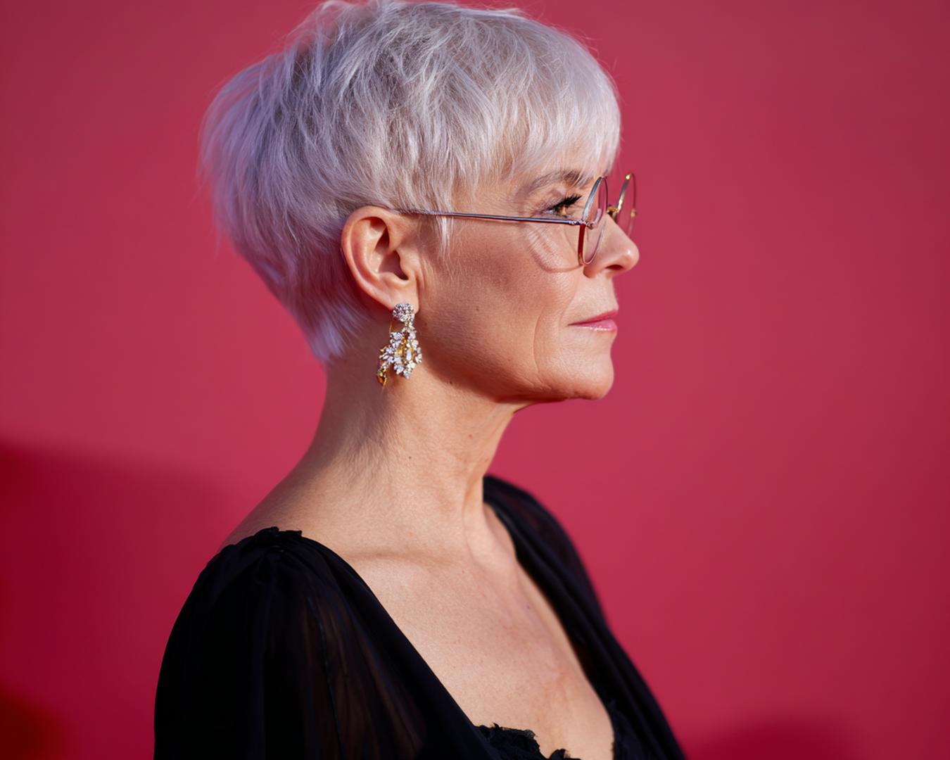 Short White Textured Pixie