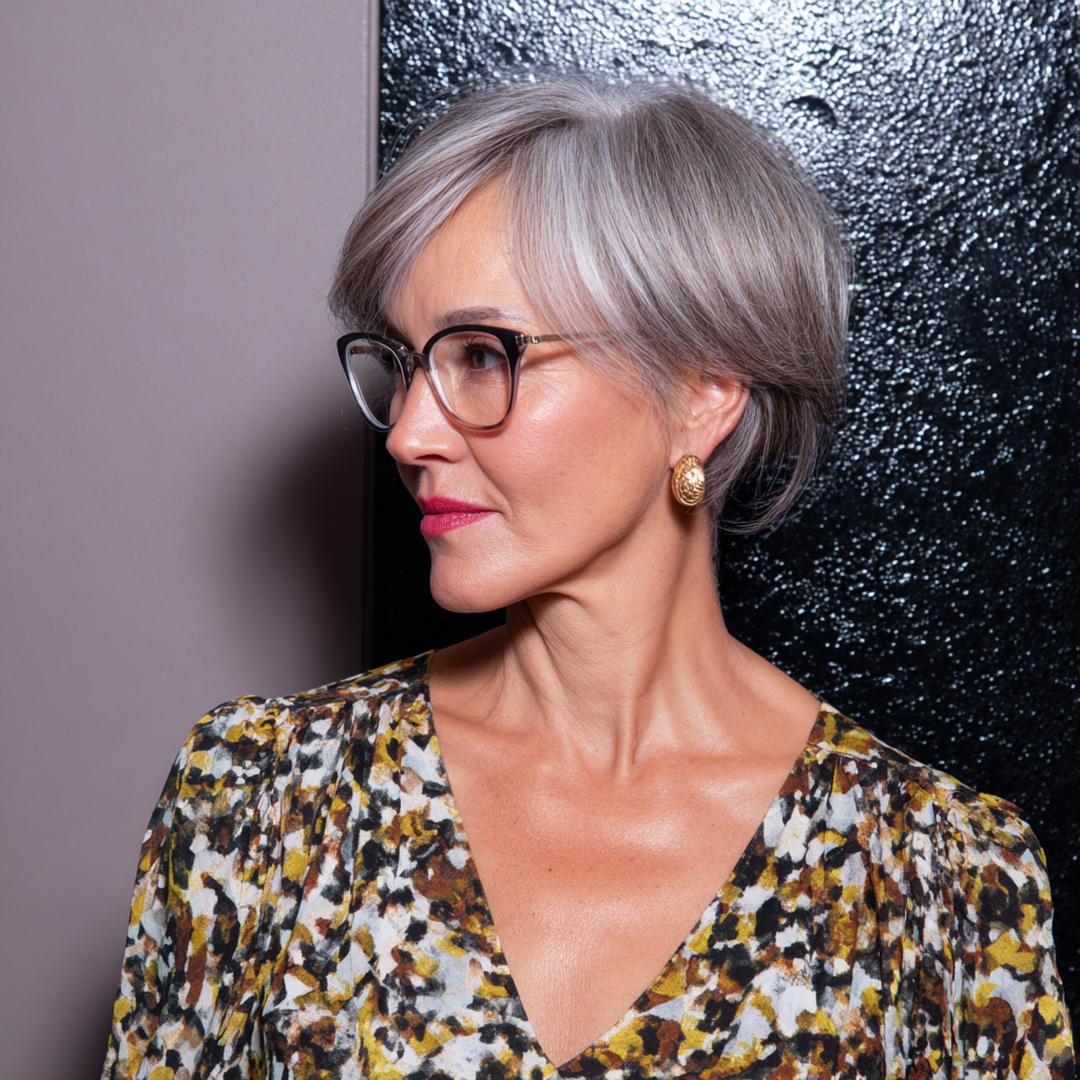 Short Gray Bixie Side Fringe