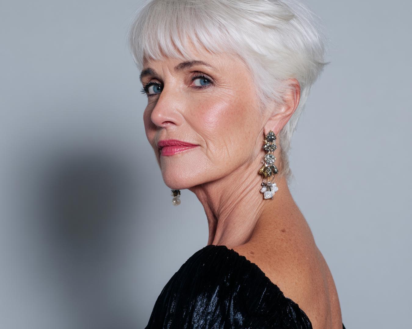 White Pixie With Blunt Bangs