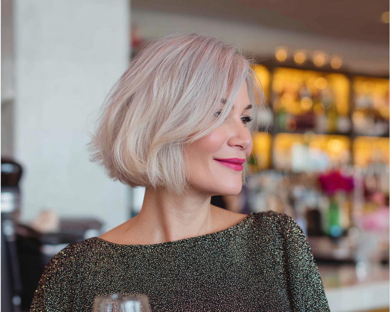Silver Wavy Long Bob