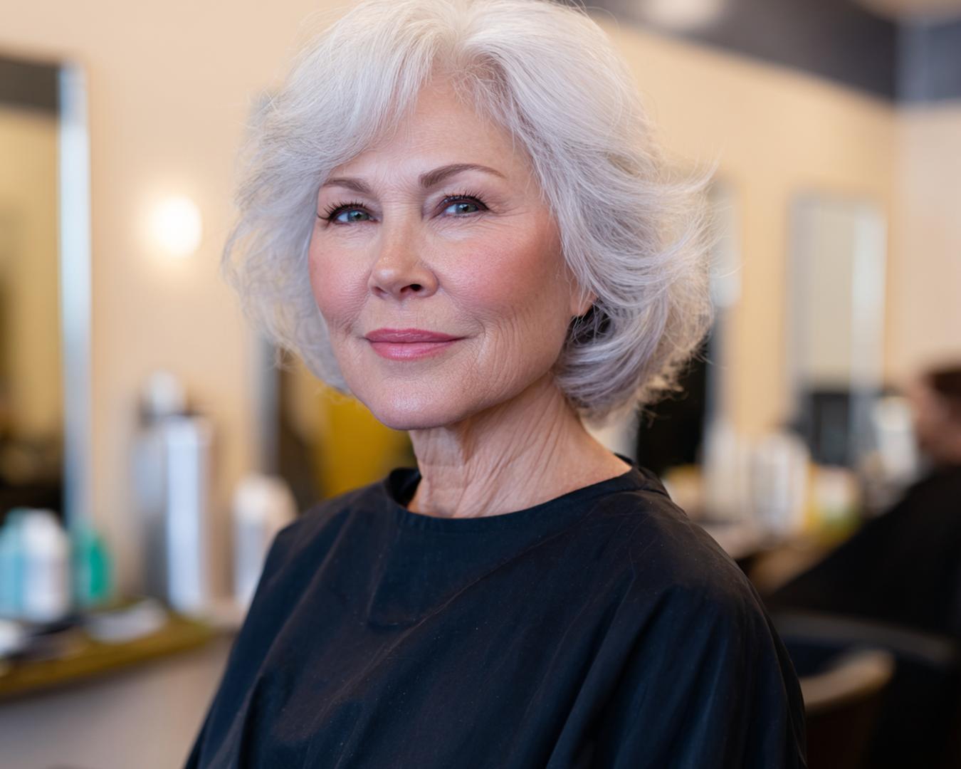 Feathered White Layered Bob