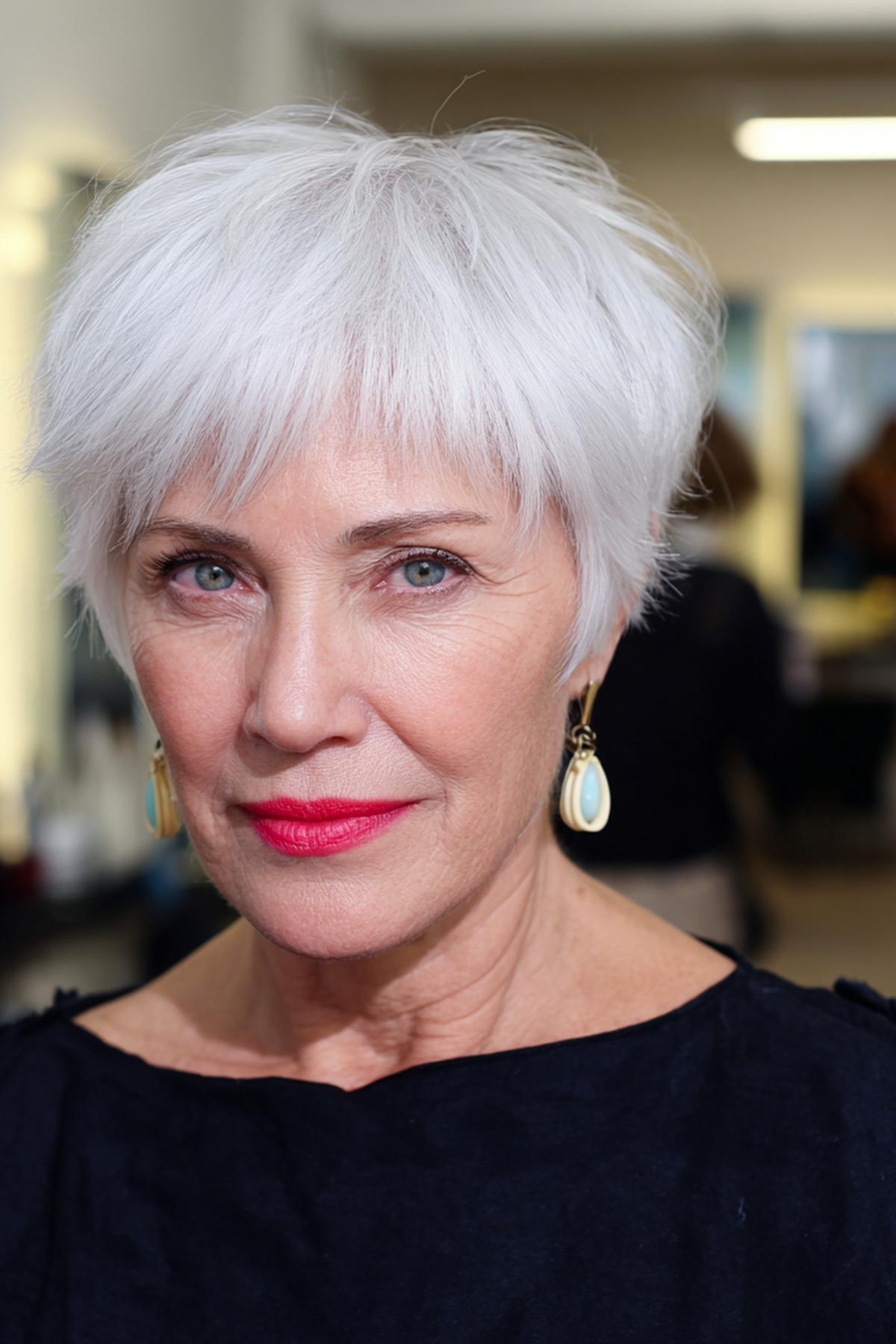 Textured White Pixie Cut