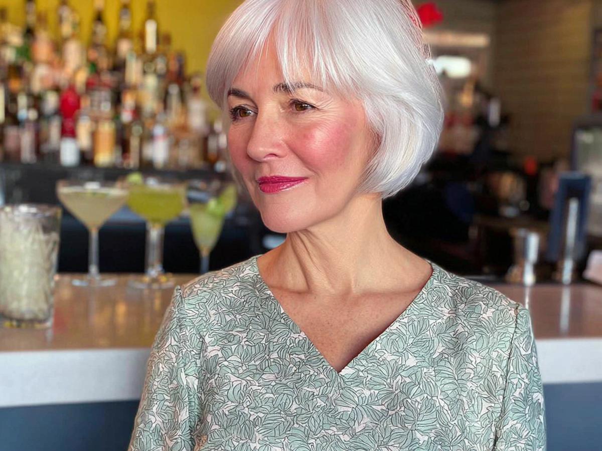 Chin Length White Bob