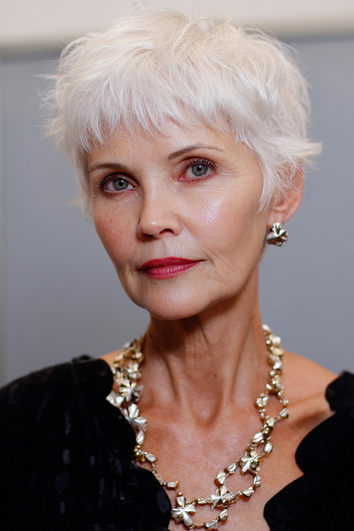 Short Textured White Pixie