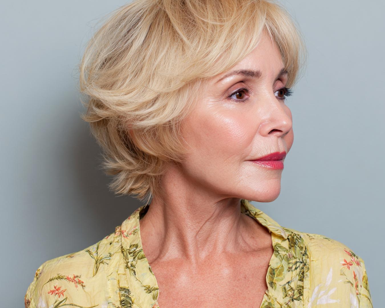 Layered Blonde Bob With Fringe