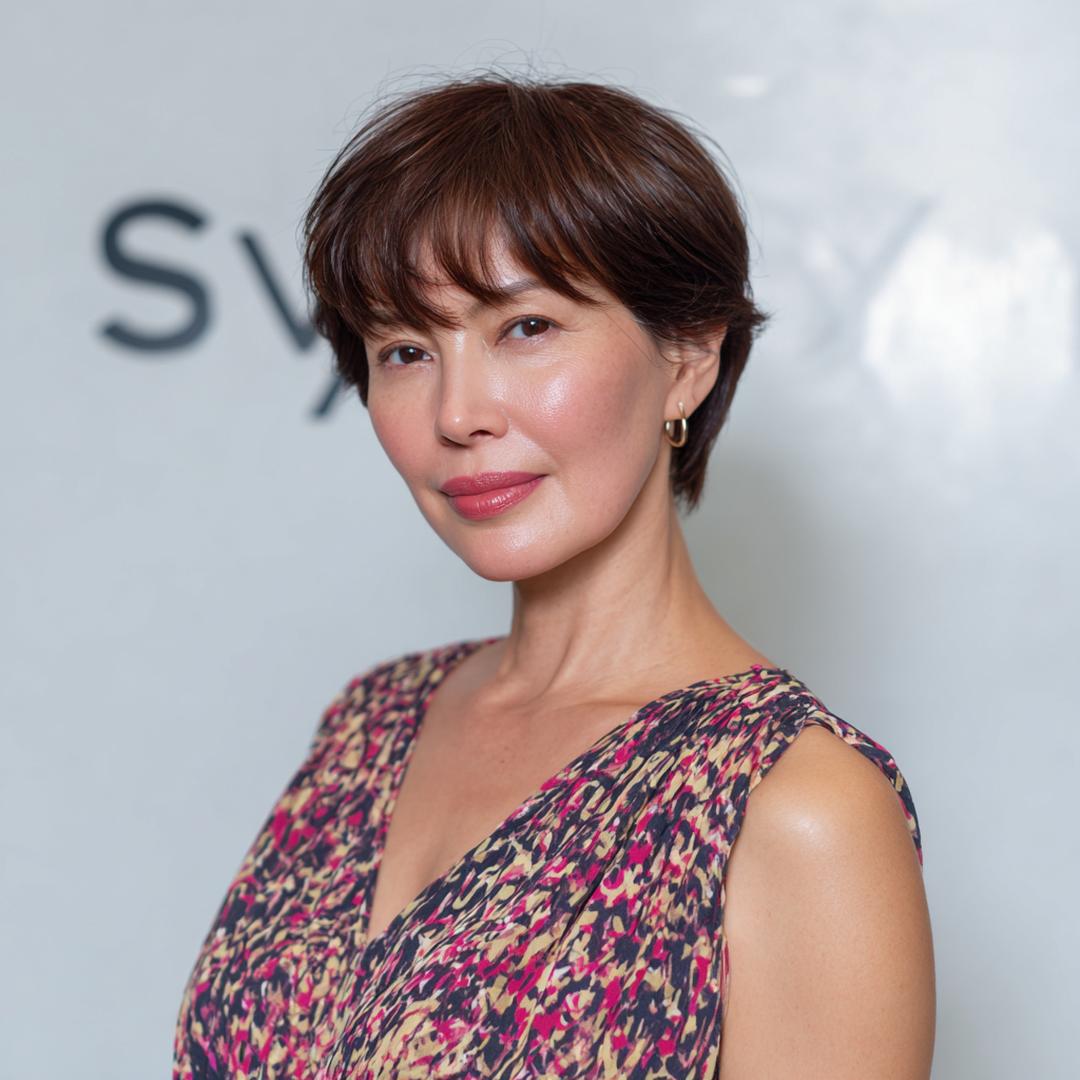 Brown Layered Pixie With Fringe