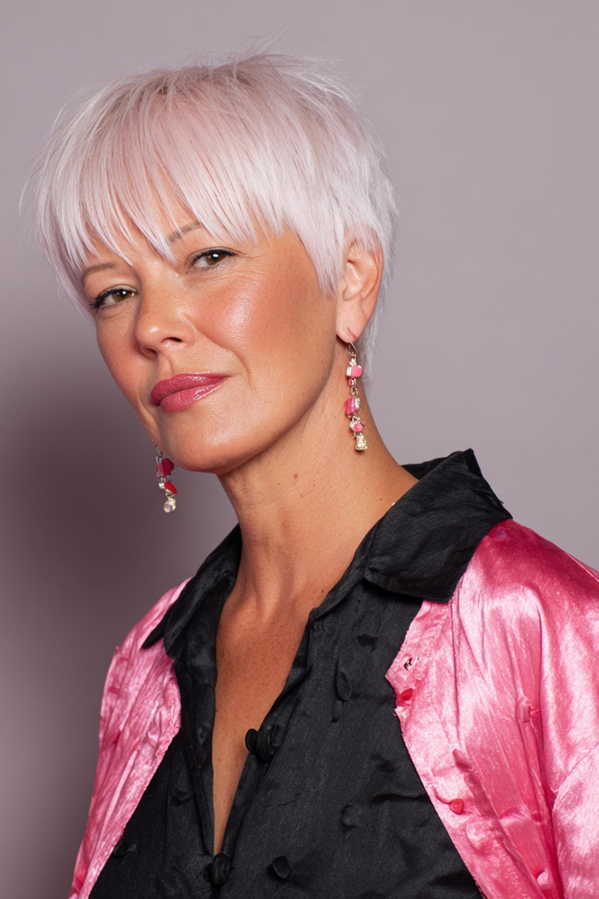 Platinum Pixie With Long Fringe