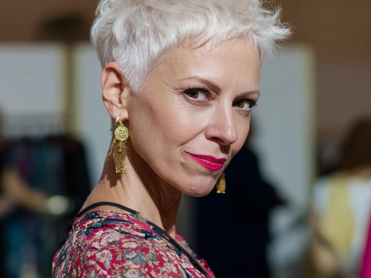 White Textured Pixie Cut