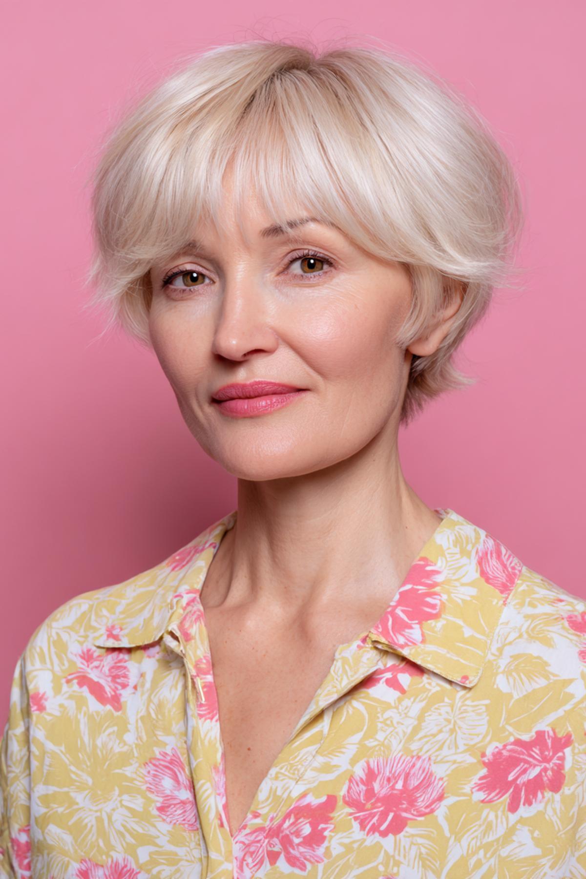 Platinum Short Bob With Bangs