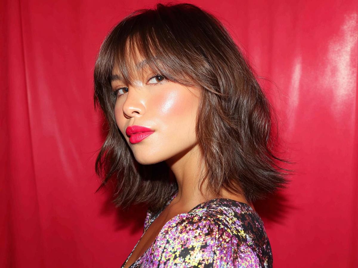 Textured Bob With Curtain Bangs