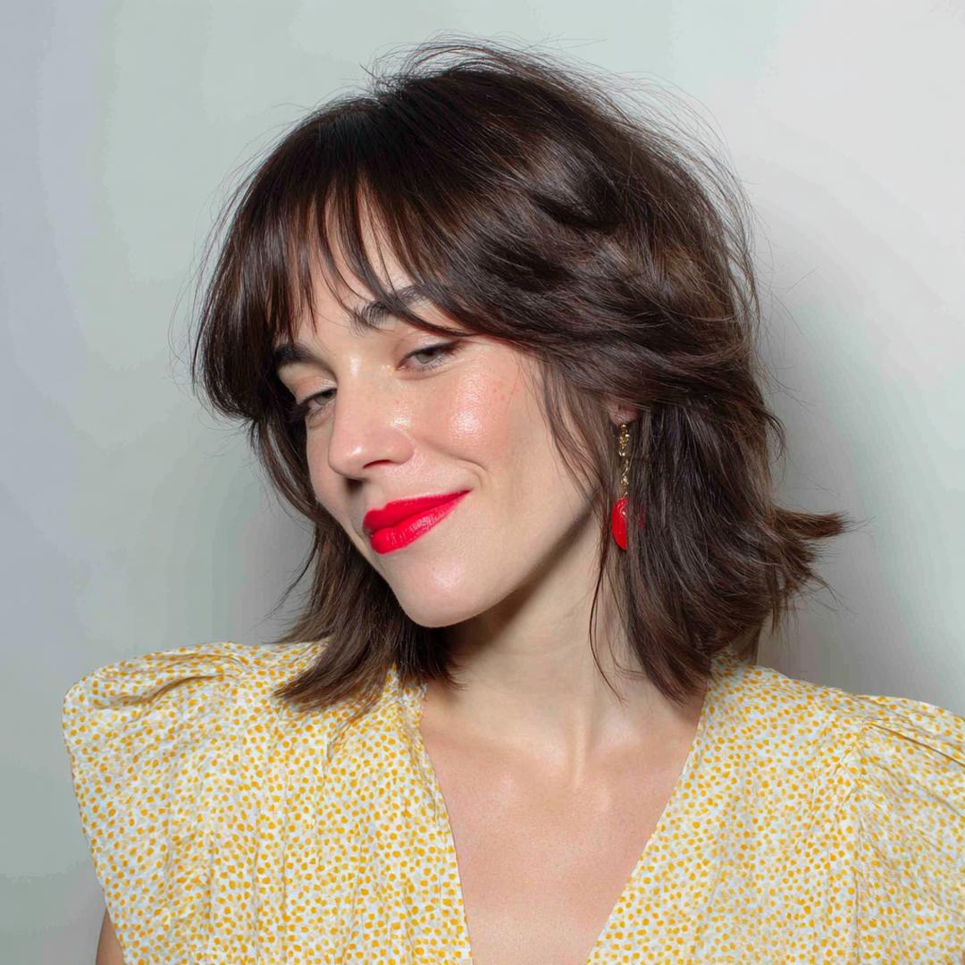 Layered Shag With Curtain Bangs