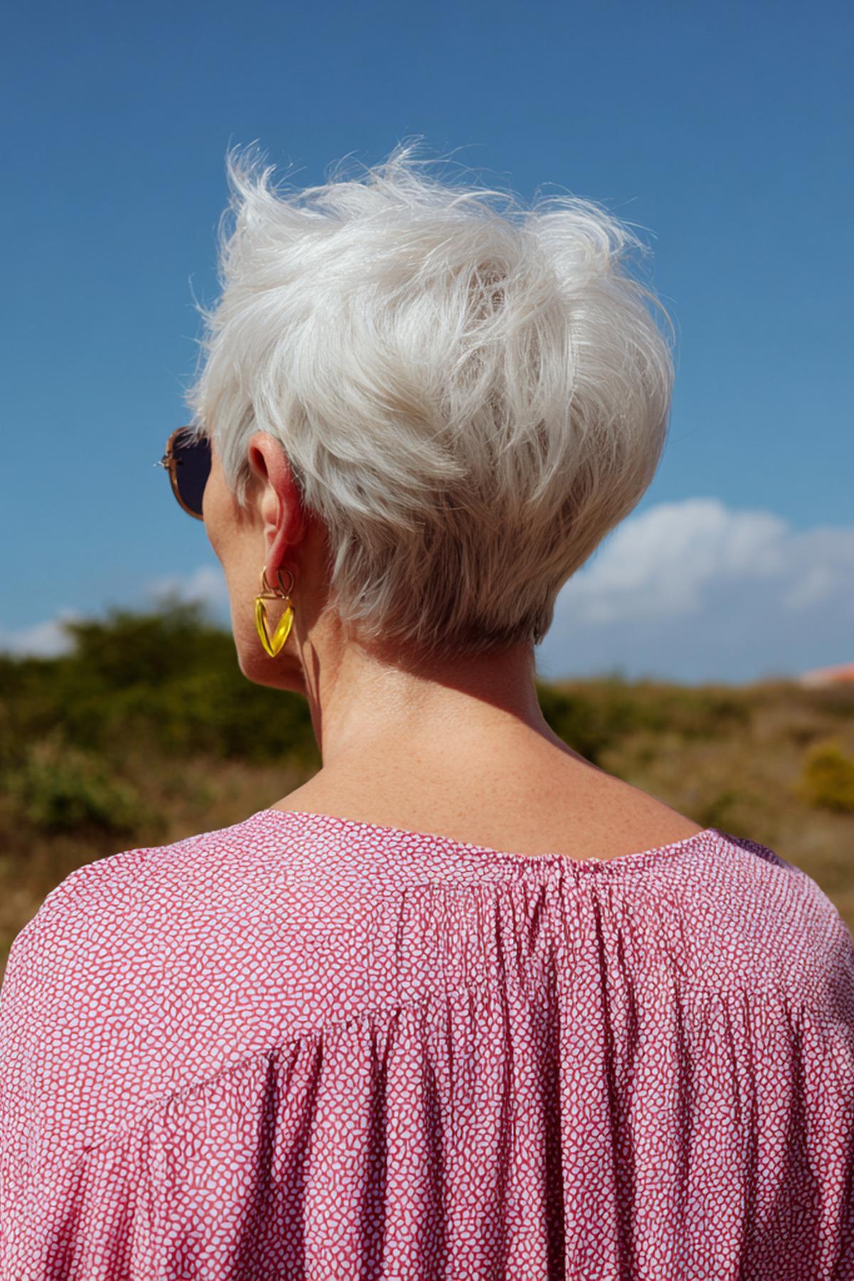 Voluminous White Pixie Cut