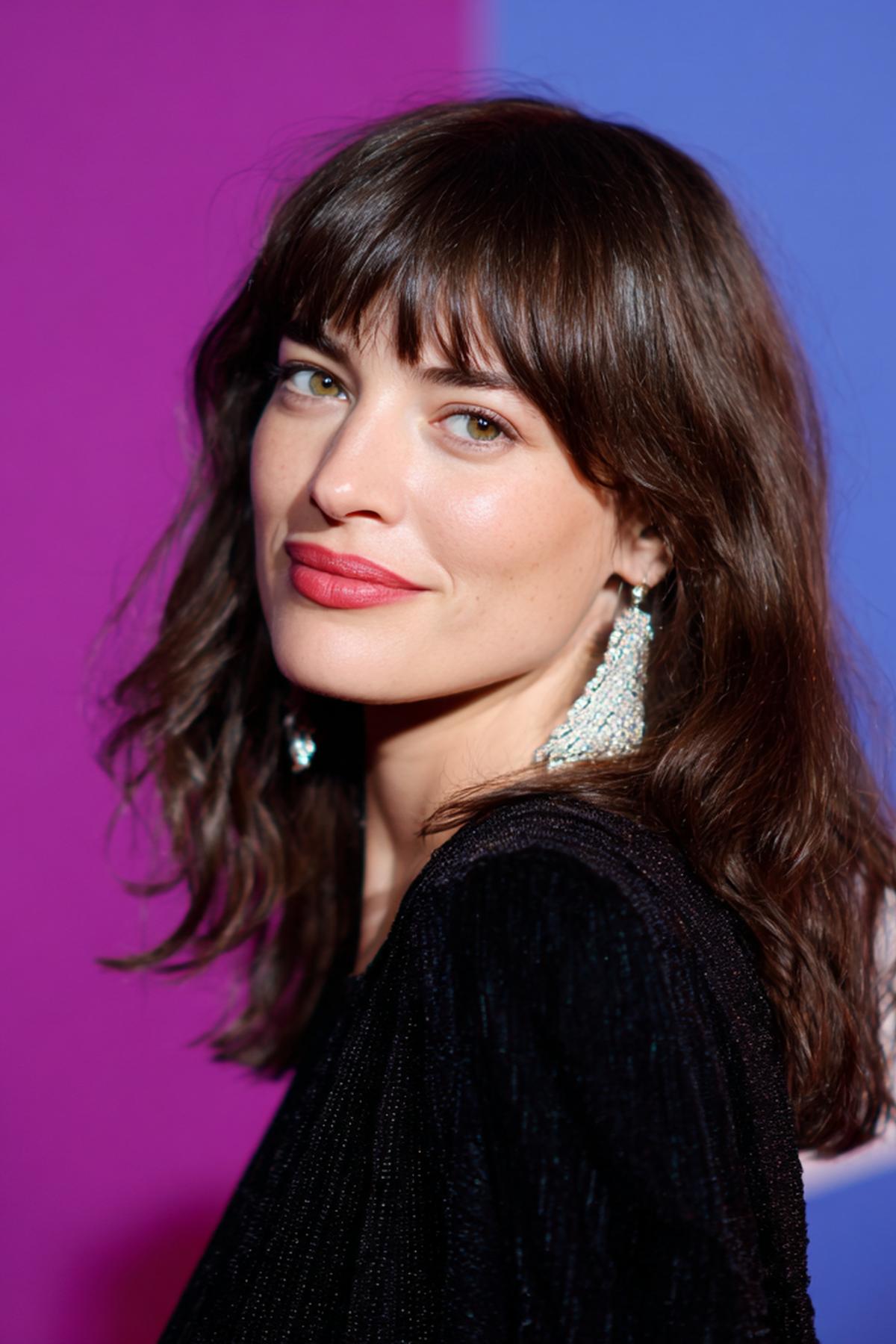 Dark Brown Waves With Bangs