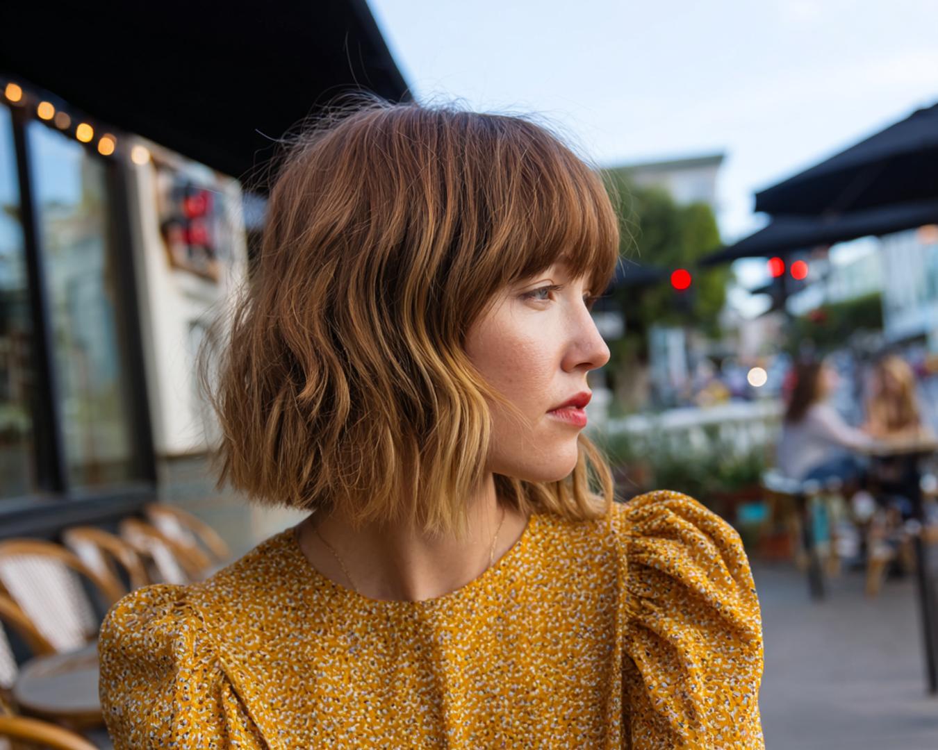 Light Brown Bob With Bangs