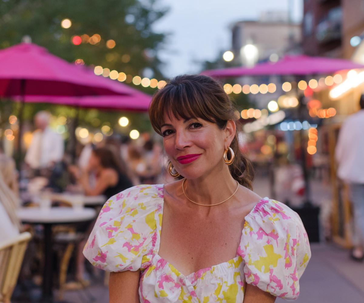 Brown Updo With Curtain Bangs