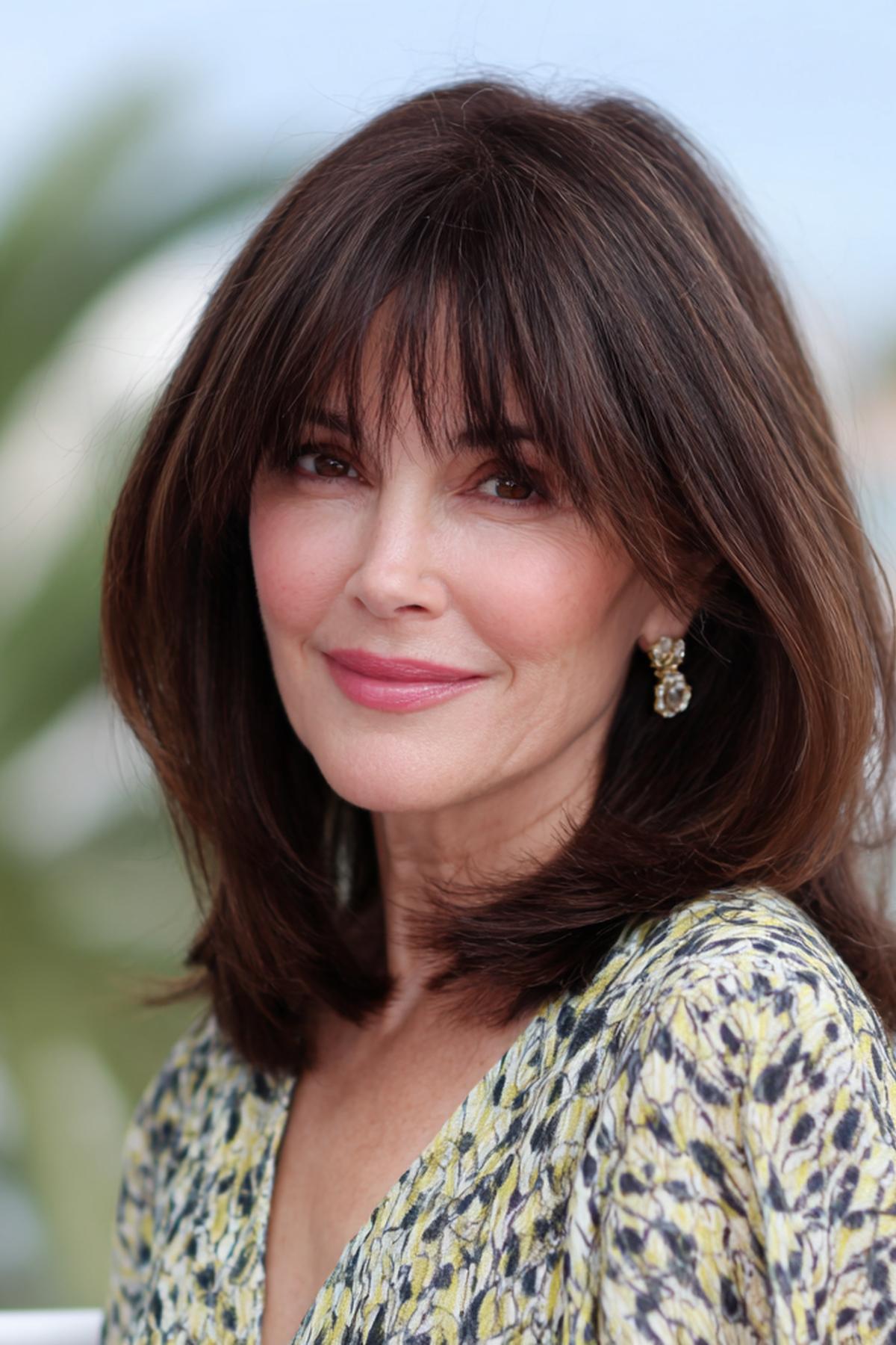 Dark Brown Medium With Bangs