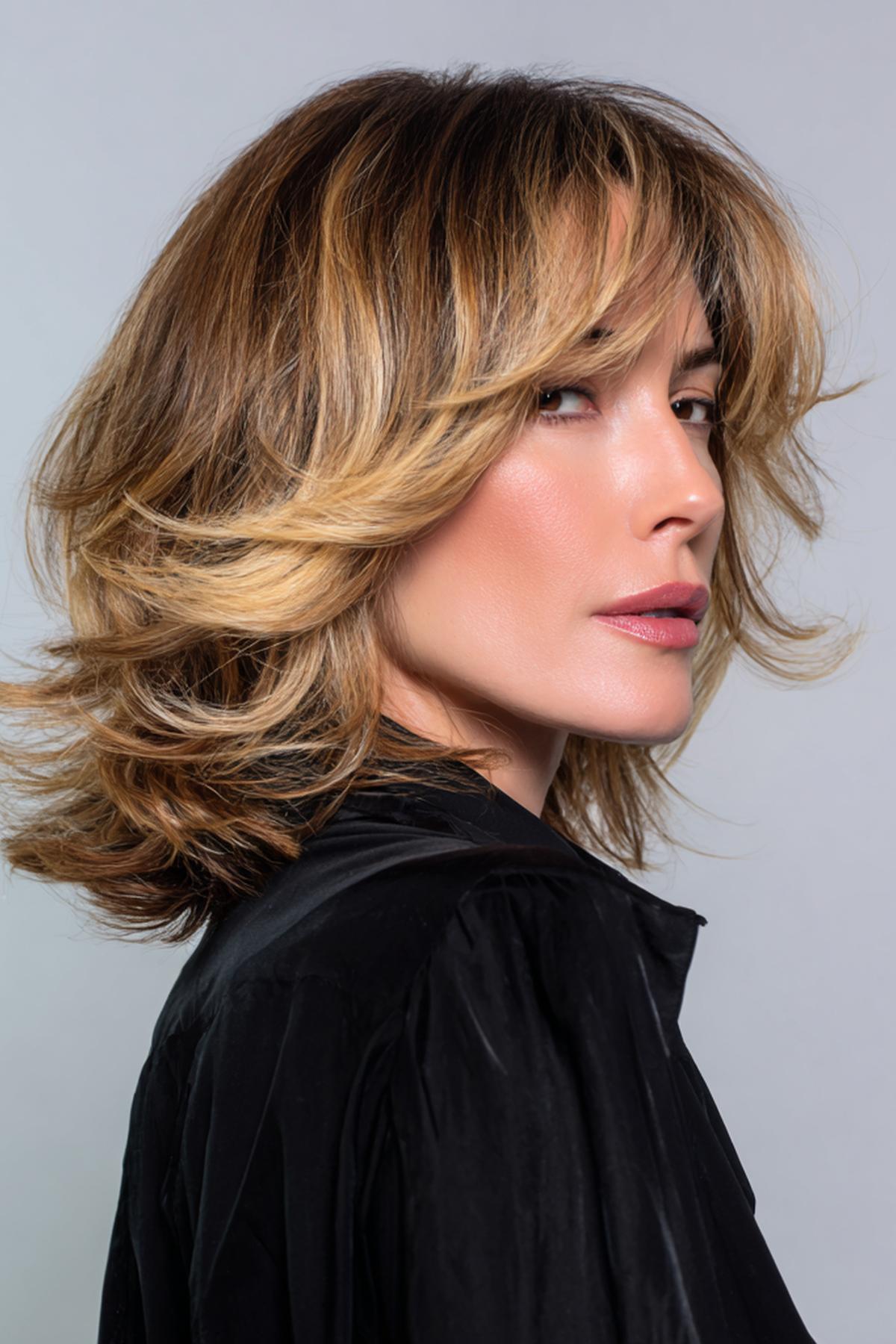 Medium Layered Cut Curtain Bangs