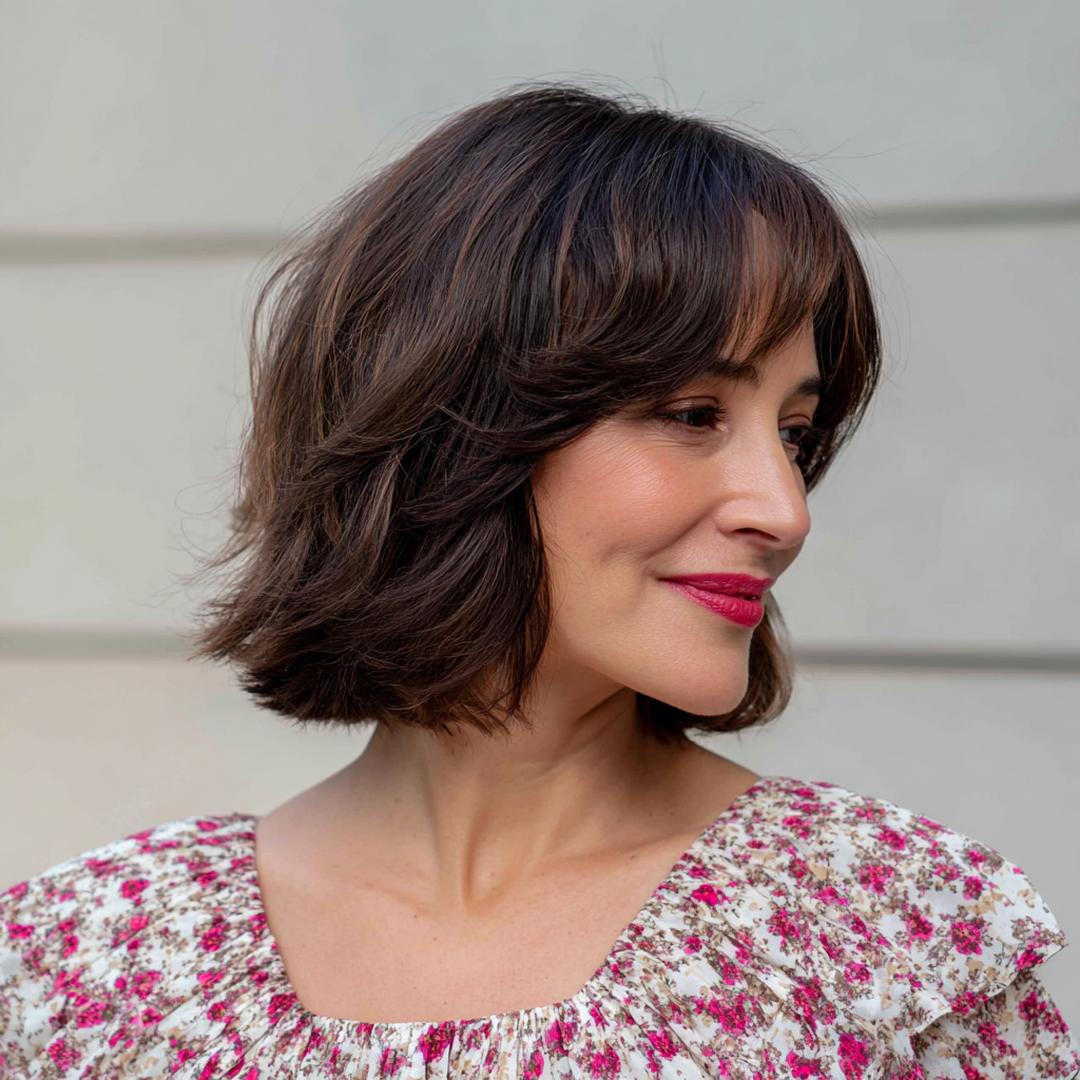 Layered Bob With Soft Bangs