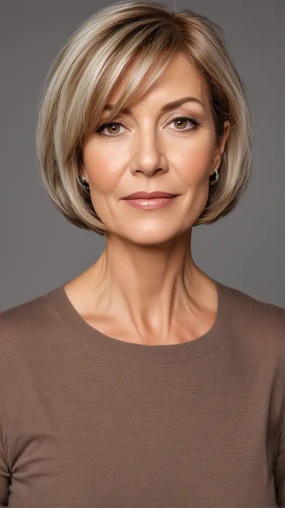 Bob Frisuren feines Haar ab 50 mit Volumen