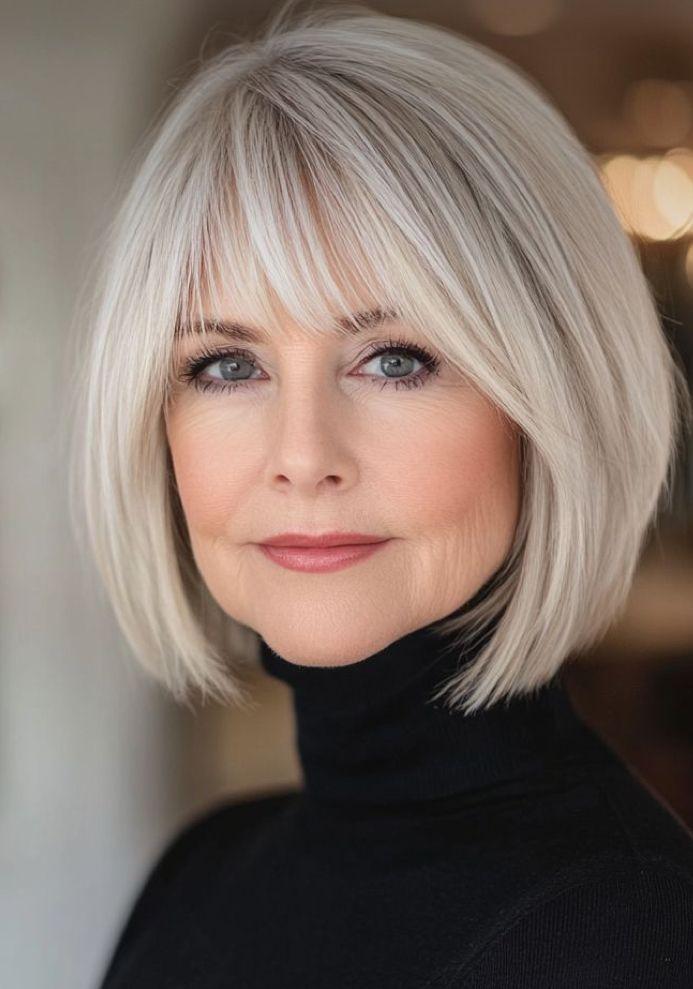 Bob Frisuren mit Pony ab 50 für deinen Stil