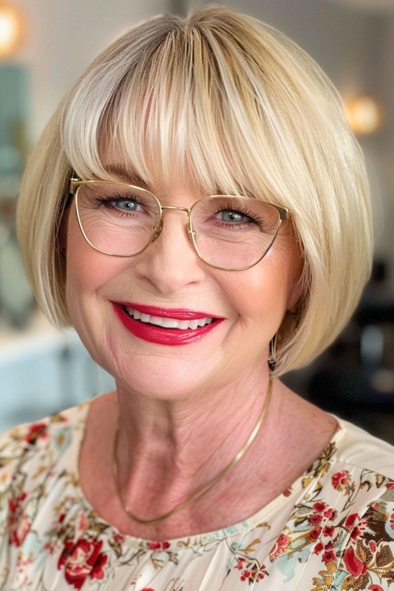 Kurze Frisuren mit Brille ab 50 die wirklich passen