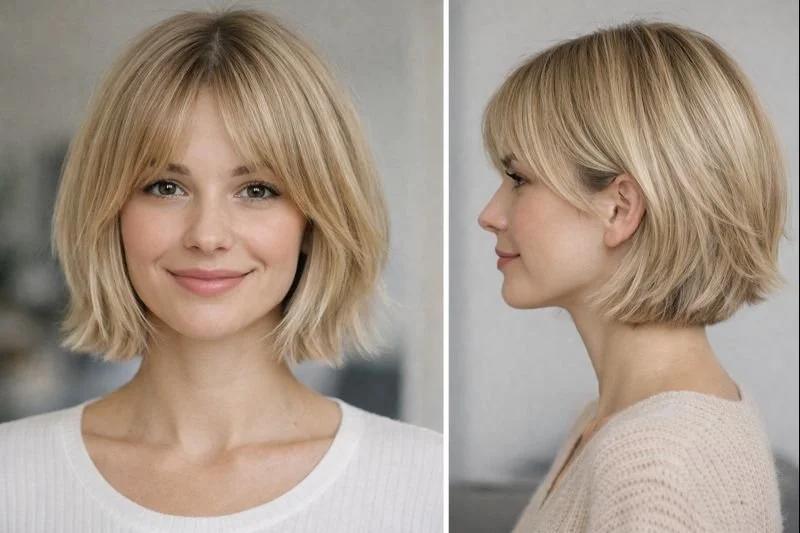 Kurzer Bob feines Haar Volumen