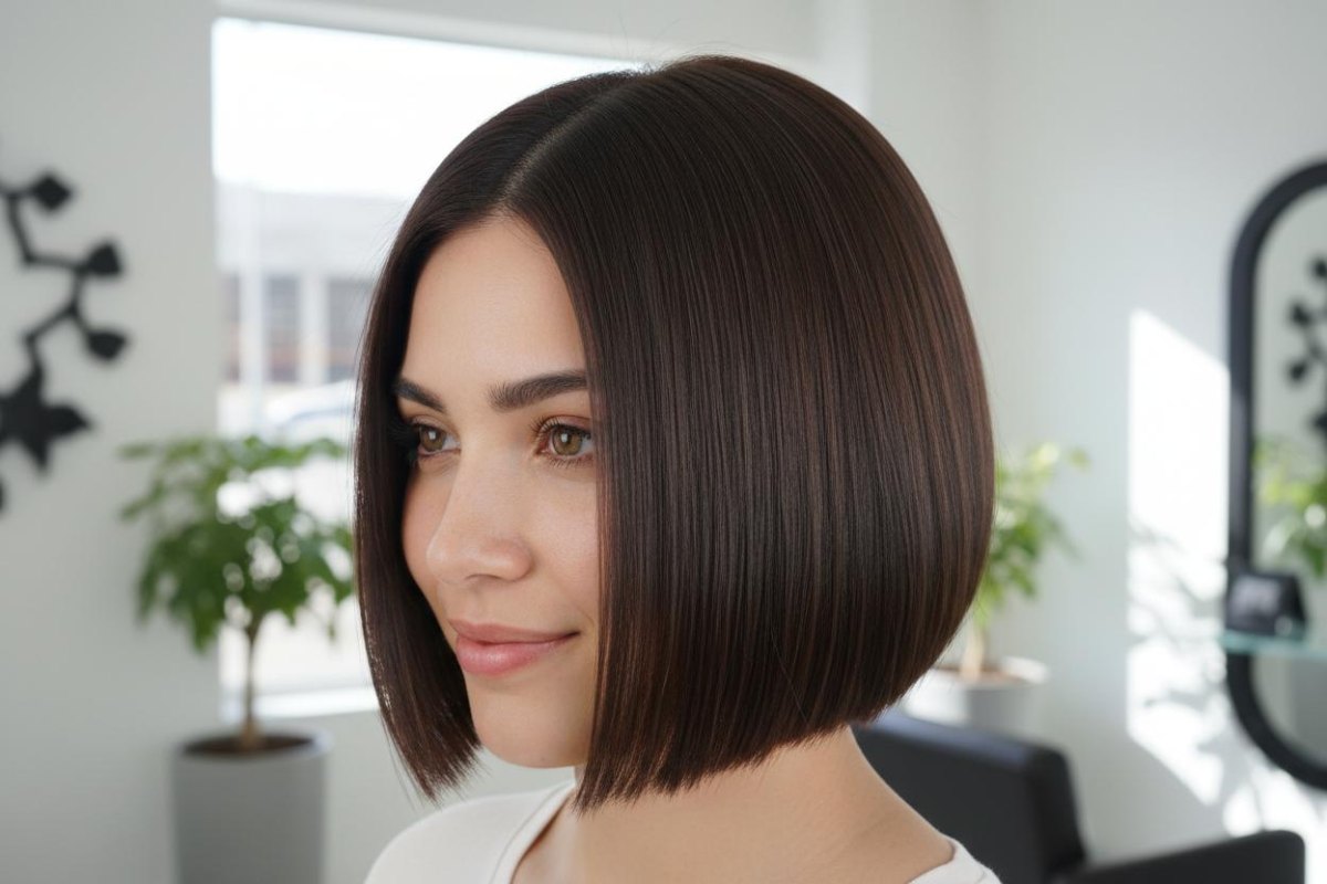 Kurzer Bob Sleek Look