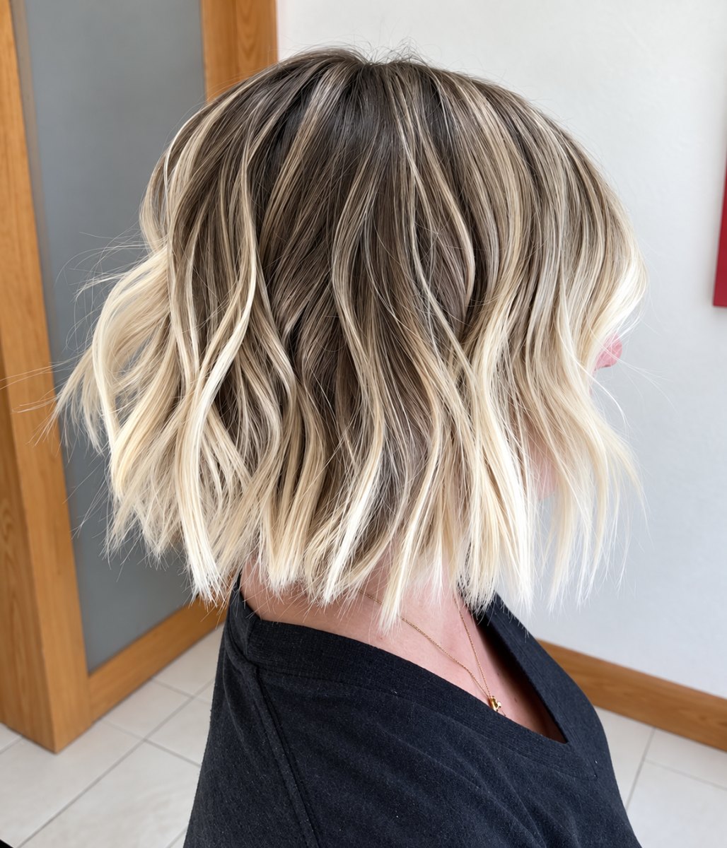 Kurzer Bob mit Balayage Farbe