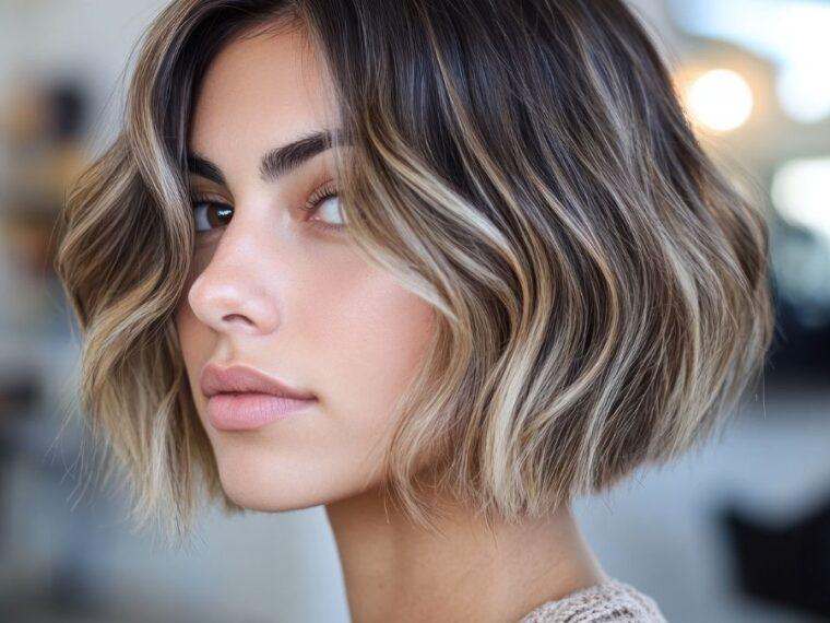 Kurzer Bob mit Balayage