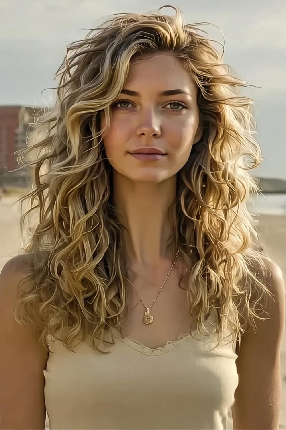 Definierte Locken mit Pony