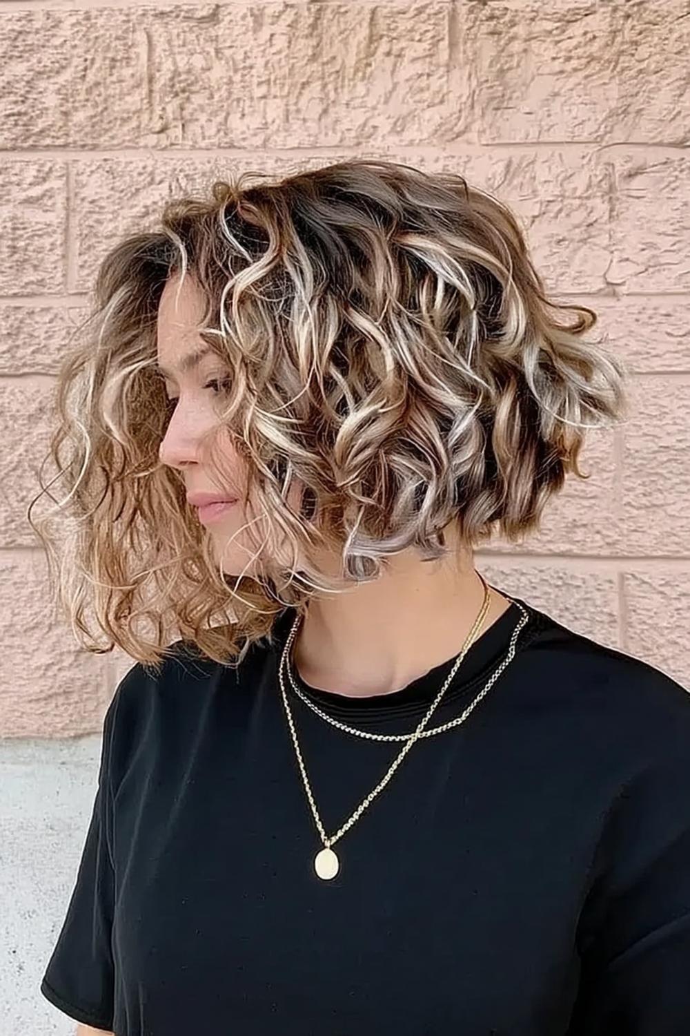 Lockiger Bob mit Highlights