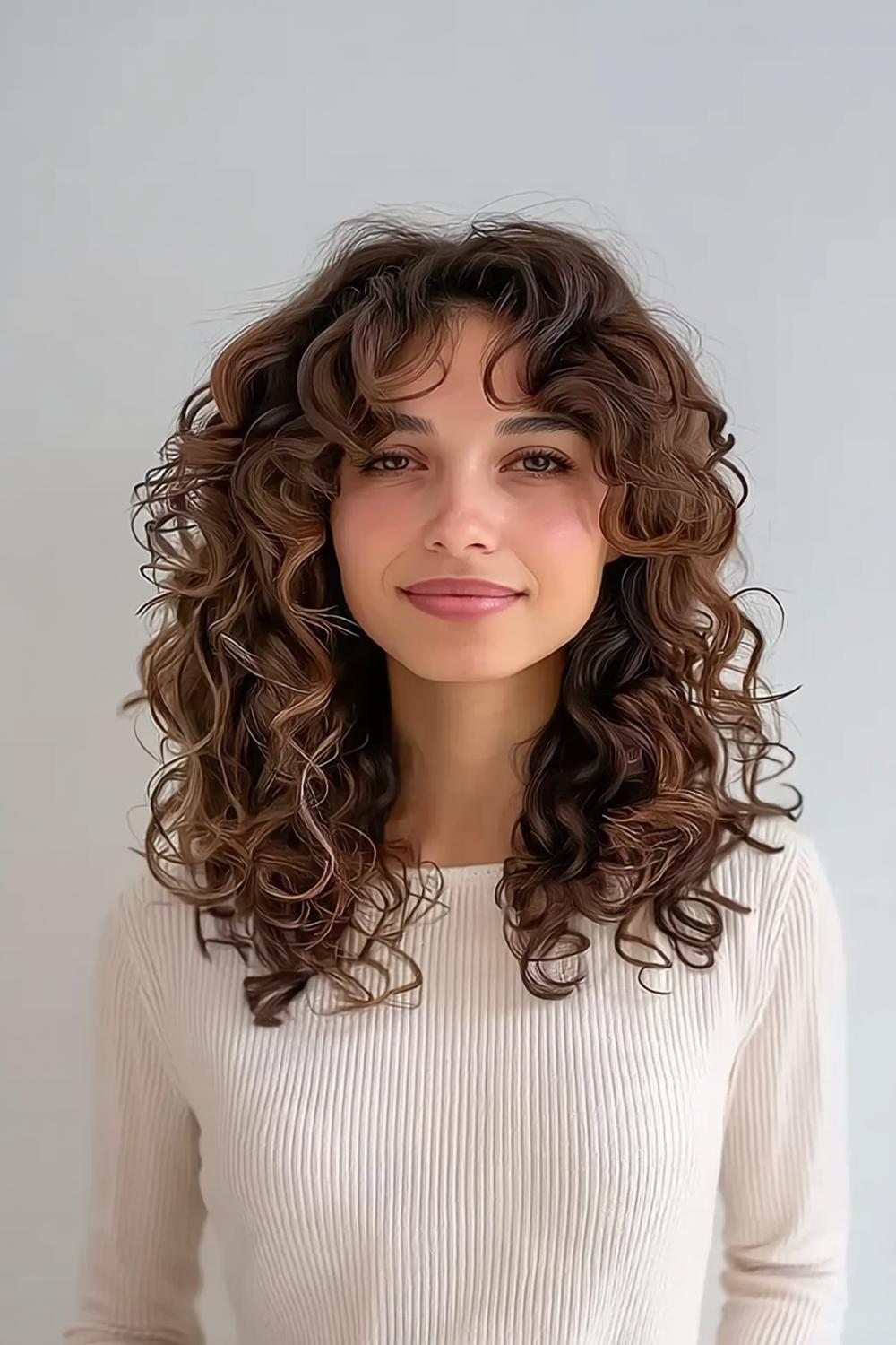 Voluminöse Kurzhaarlocken mit Highlights