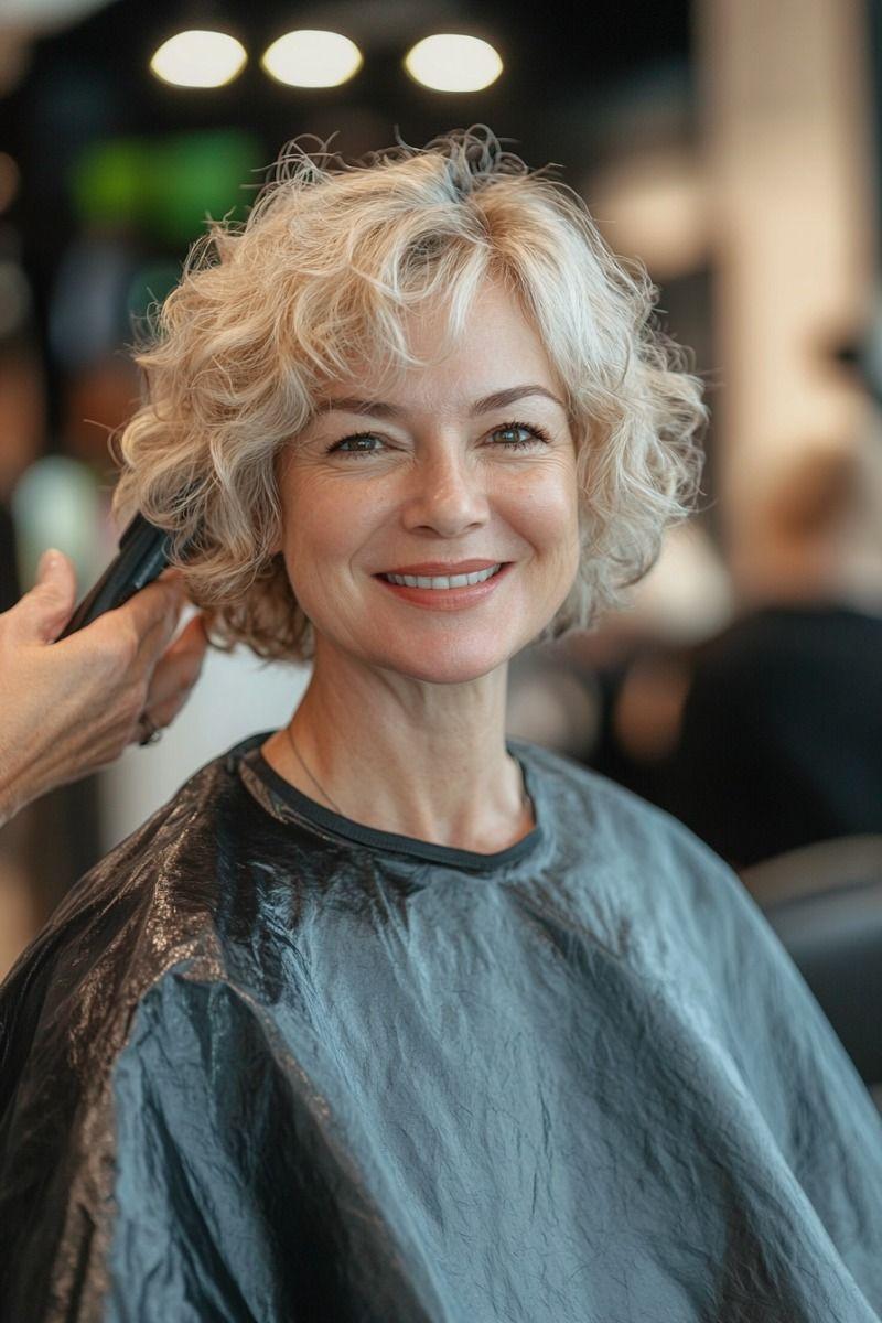 Lockiger Bob feines Haar