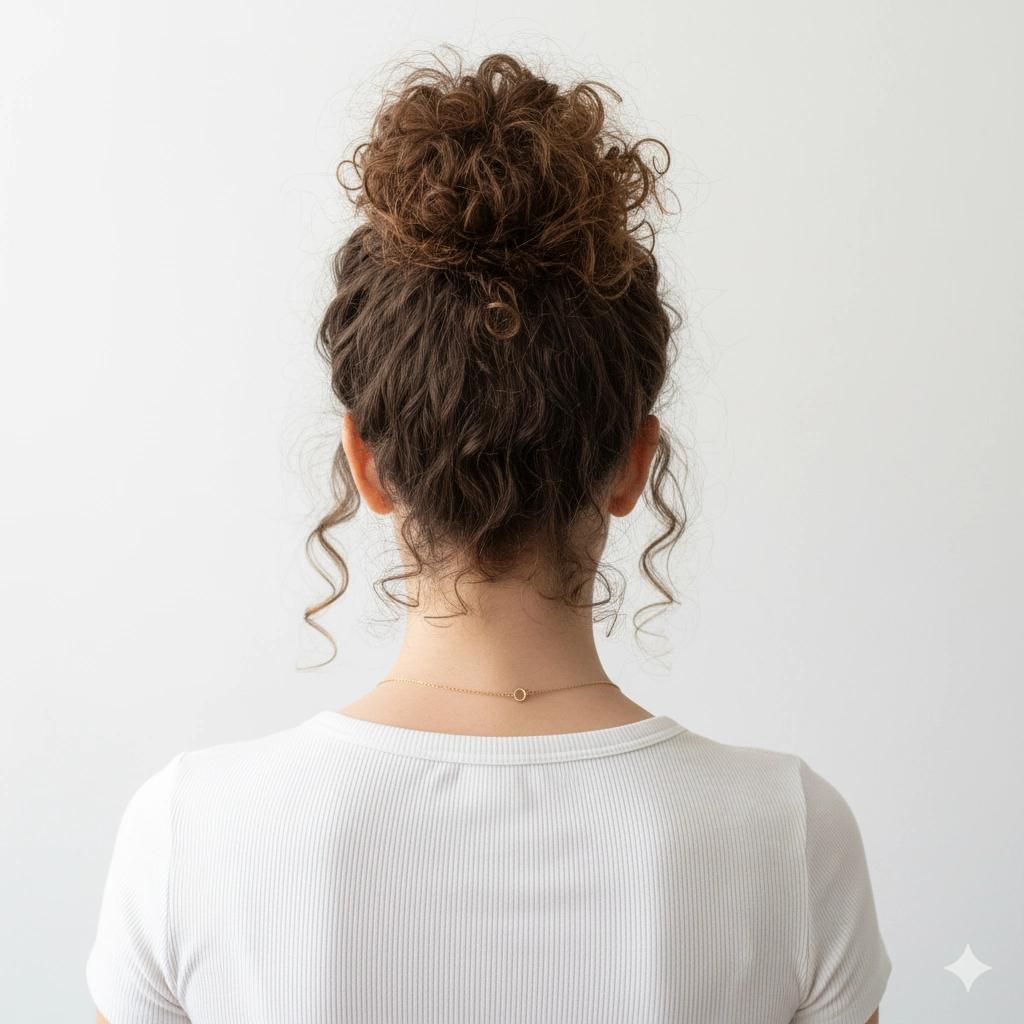 Messy Bun mit natürlichen Locken
