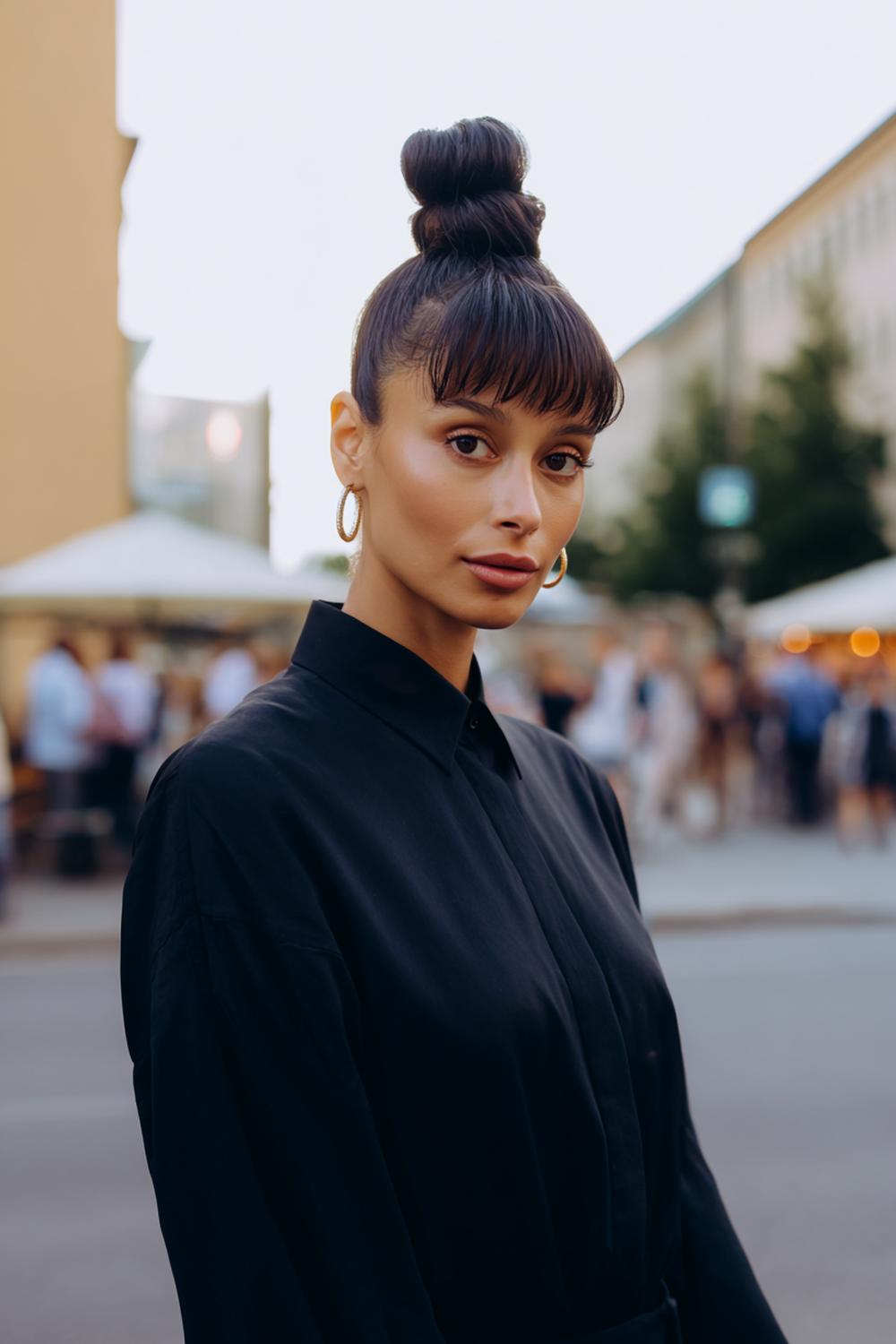22. Minimal Hair Looks 2026: Sleek High Bun mit strengem Haaransatz