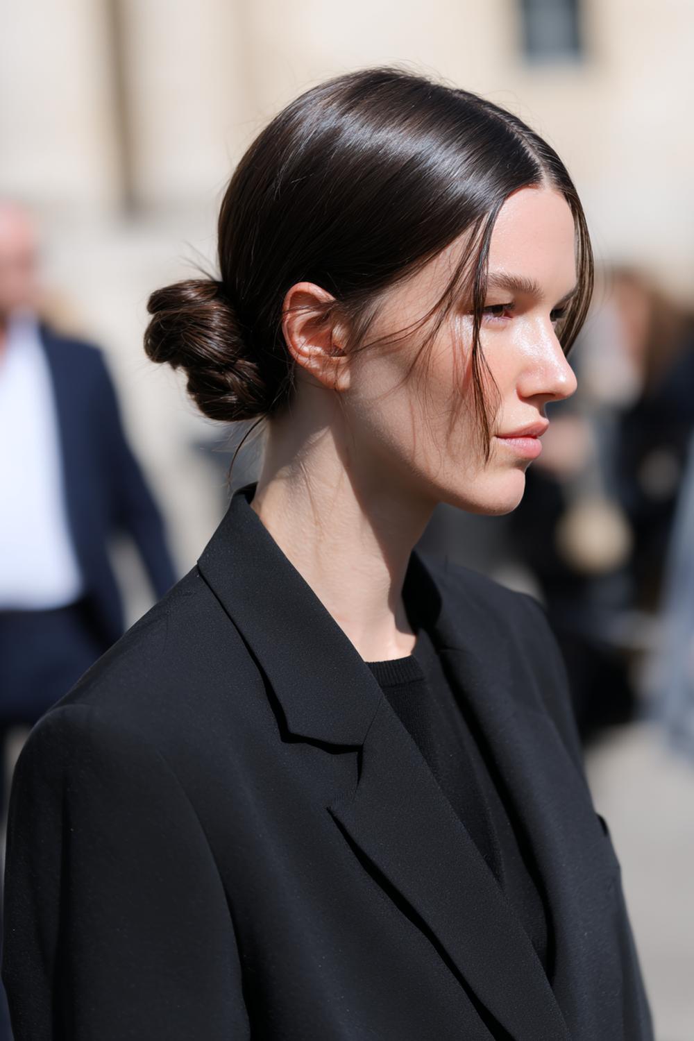 27. Minimal Hair Looks 2026: Sleek Side-Part mit Soft-Tuck hinter einem Ohr