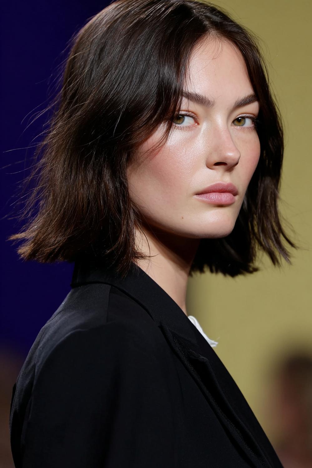 5. Minimal Hair Looks 2026: Nackenlanger Blunt-Lob mit tucked-in Seiten