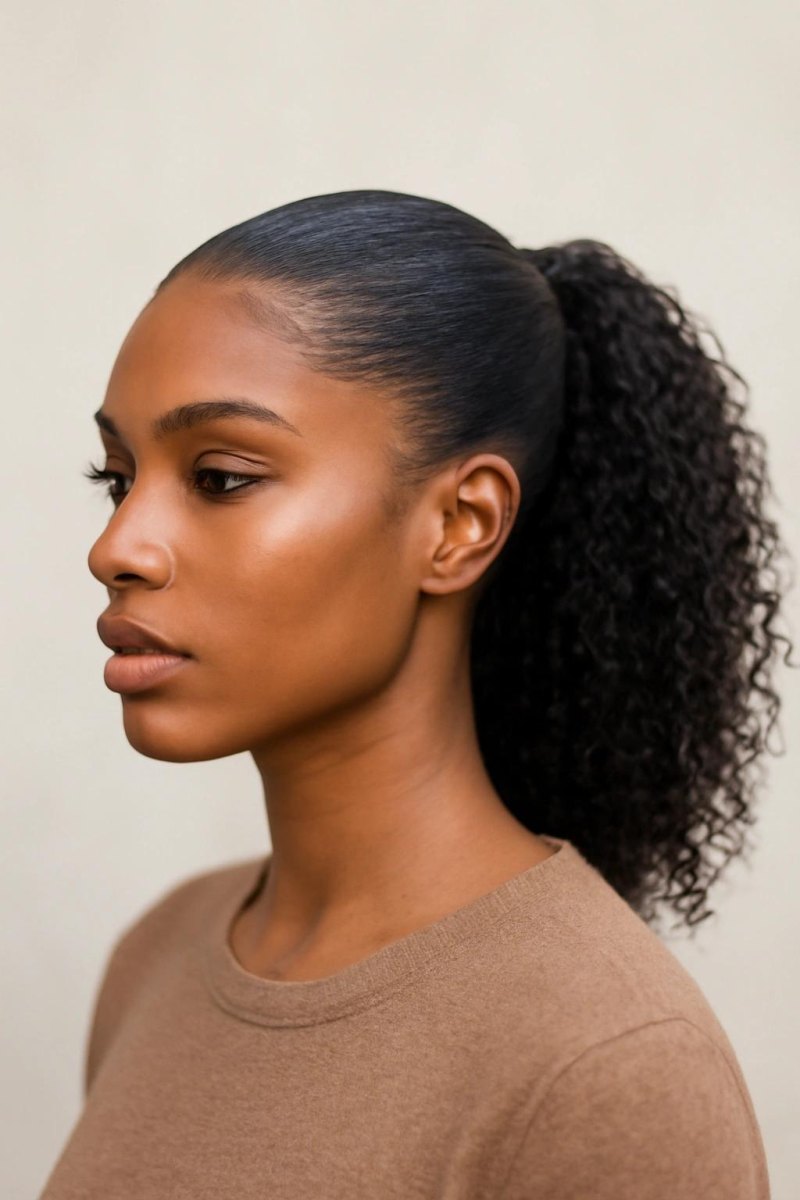 Minimalistischer Ponytail mit Locken