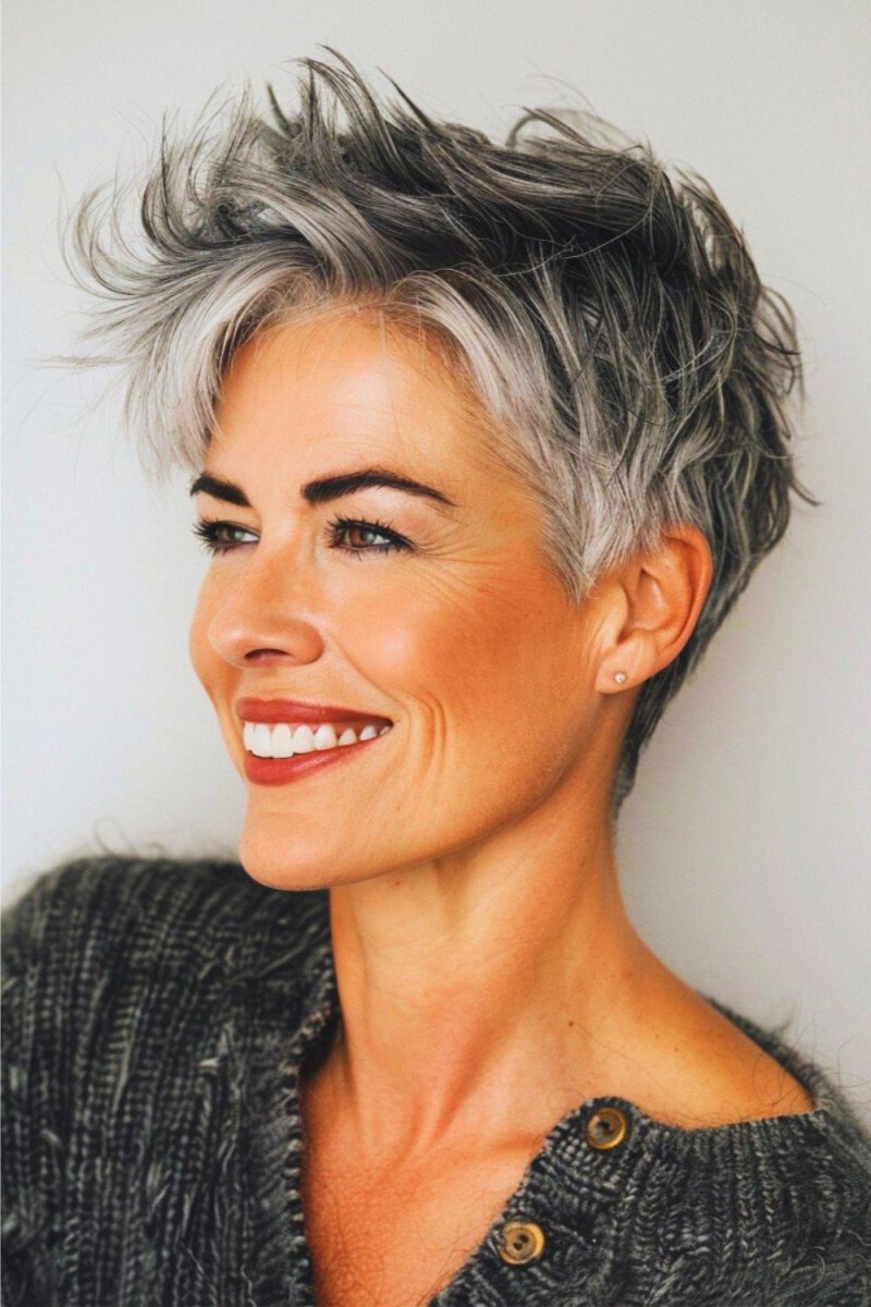 20 Grauer Pixie Cut Ideen Die Graues Haar Modern